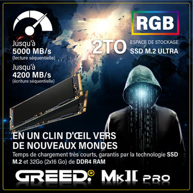 MK2 Pro - PC Gamer - AMD Ryzen 7 5700X - AMD Radeon RX 9070 16GO - Rapide Bureau PC Gaming - 32 GO RAM DDR4 - 2 TO SSD - Ordinateur avec WiFi + Windows 11 Pro
