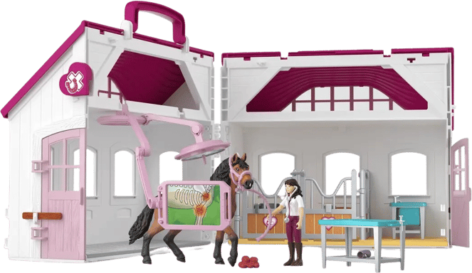 Schleich HORSE CLUB Clinique vétérinaire pour chevaux 42787 avec appareil à rayons X et box Multicolore