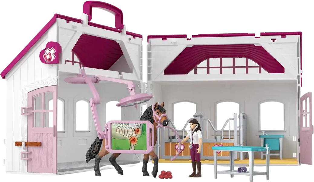 Schleich HORSE CLUB Clinique vétérinaire pour chevaux 42787 avec appareil à rayons X et box