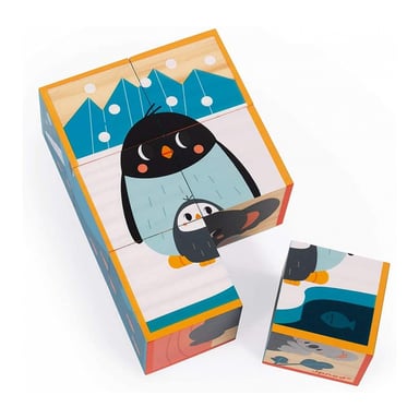 Puzzle de madera de animales WWF - 6 cubos educativos para niños