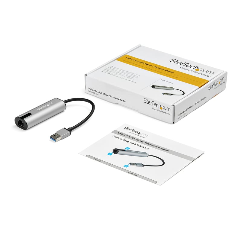 StarTech.com Carte réseau externe USB 3.0 vers 2.5 Gigabit Ethernet Adaptateur 2.5GBASE T IEEE 802.3bz Mac Windows Linux US2GA30 Adaptateur réseau USB 3.0 Ethernet 10M/ /1G2 5... - vue 3