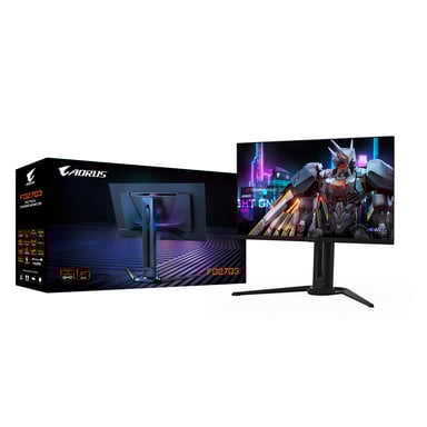 GIGABYTE Monitor de juego AORUS FO27Q3 OLED de 27” - 2560 x 1440 (QHD), 360Hz, 0,03ms, KVM, 250 cd/m², FreeSync Premium Pro, DisplayHDR True Black 400, HDMI 2.1