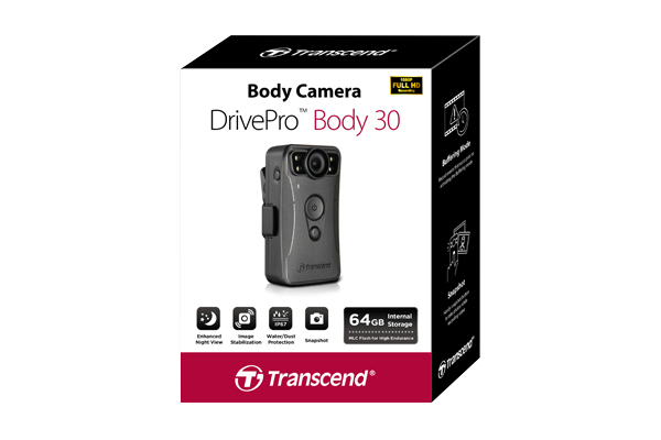 Caméra Sportive Transcend DrivePro Body 30 – Full HD WiFi IP67 12h Autonomie - vue 3
