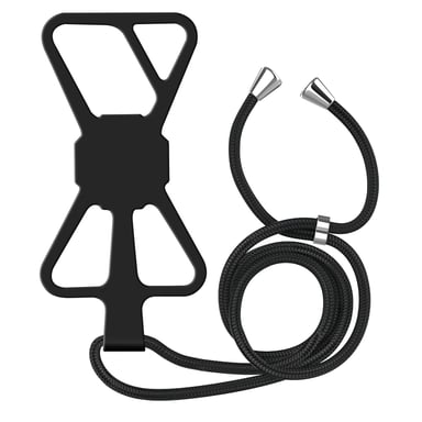 Cordon pour Smartphone avec Accroche Silicone Lanière Nylon Tressé Noir