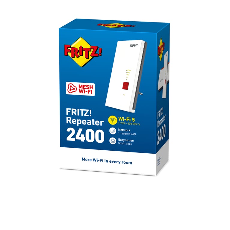 FRITZ!Repeater 2400 INT Émetteur et récepteur réseau 10 100 1000 Mbit/ Neuf - vue 3
