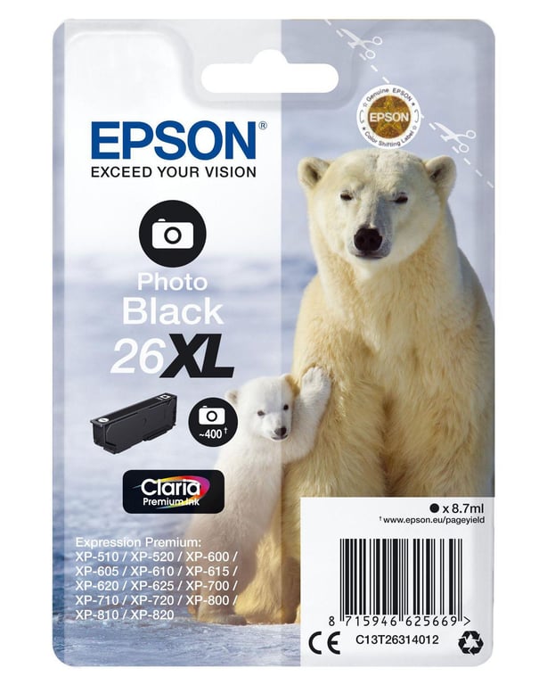 T26314012 INK NERA FOTO CL.PR.26XL - Neuf