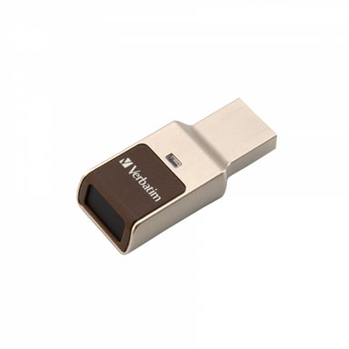 Verbatim FingerPrint Secure - Unidad USB 3.0 de 32 GB cifrada con reconocimiento de huellas dactilares - Marrón/Plata