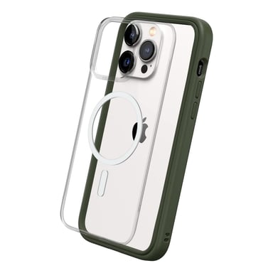 Funda modular RhinoShield Mod NX compatible con MagSafe para [iPhone 14 Pro Max] Fuerza magnética superior, personalizable. Absorbe el impacto de caídas de 3,5 metros - Verde caqui