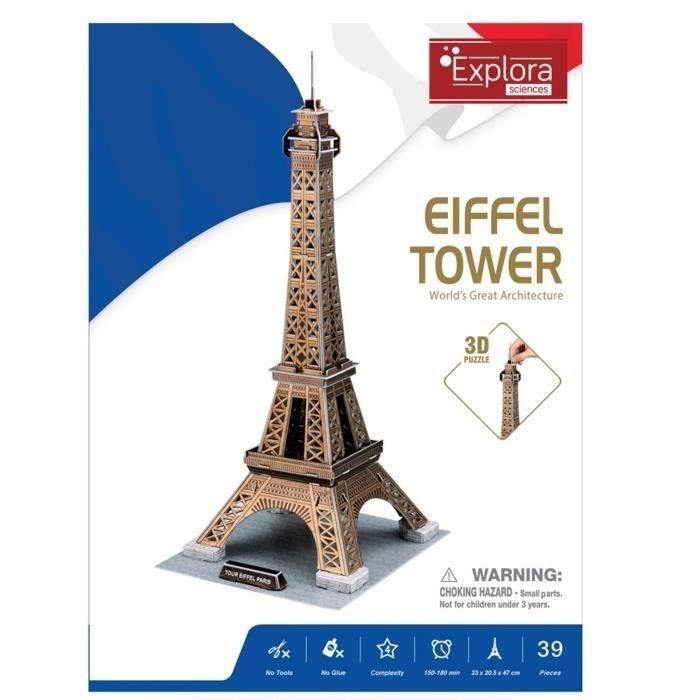 Puzzle 3D Tour Eiffel Jeu de construction EXPLORA 39 pièces Dès - vue 4