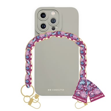 Coque pour iPhone 14 Pro avec chaîne de poignet et foulard-SBS