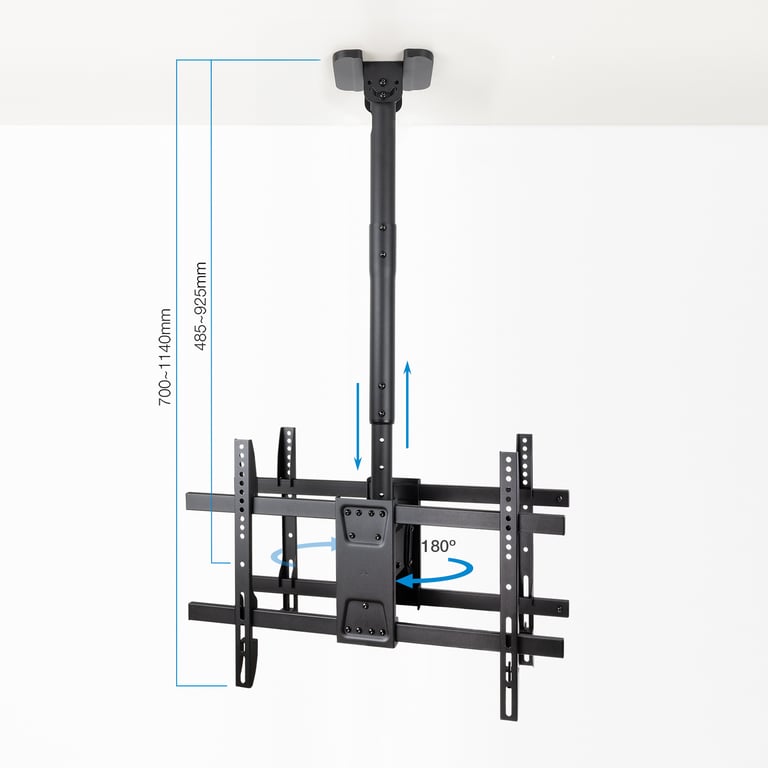 Support de Plafond Tooq pour 2 Écrans 43 86 Angle de Rotation 180º Inclinable Gestion des C Neuf - vue 4