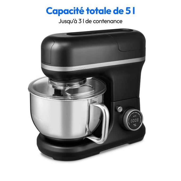 Robot Pâtissier 3 en 1 MEDION MD18430 1200W – Bol 5L, 8 Vitesses, Fonction Hachoir - vue 3