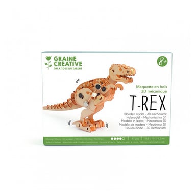 Modelo 3D mecánico de madera de T-Rex para montar - DIY Kit