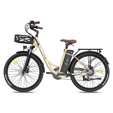 Vélo électrique FAFREES F26 Lasting - Moteur 250W Batteries 36V25Ah 26x1.95 Pouces Pneus Freins à Disque Mécaniques - Blanc Ivoire