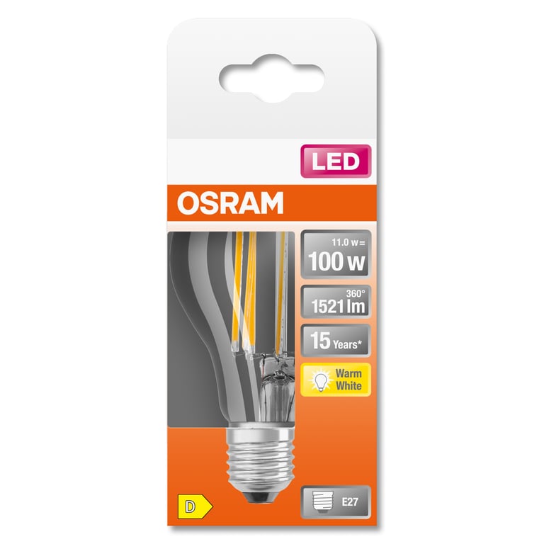 Osram STAR ampoule LED Blanc chaud 2700 K 11 W E27 D - Neuf