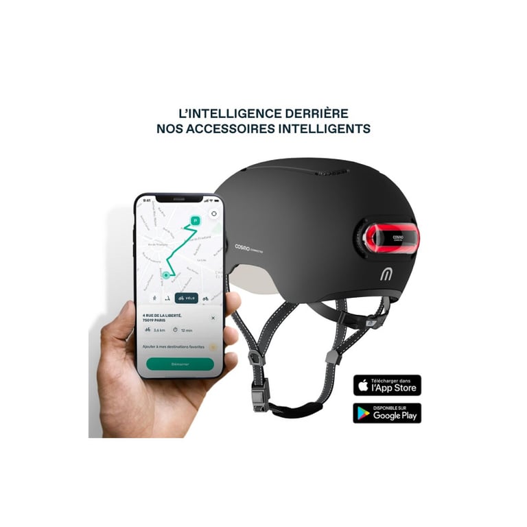 Casque vélo Cosmo Connected Fusion Blanc Brillant - Neuf
