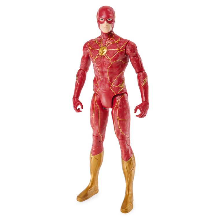 DC Comics THE FLASH - Figurine Flash 30 Cm - Figurine Flash Articulée 30 Cm - Revivez Les Aventures De L'homme A Grande Vitesse Et Des Super Héros - Film The Flash - Jouet Enfant 3 Ans Et + - Neuf
