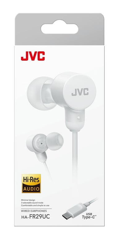 JVC HAFR29UCA Casque Avec fil Ecouteurs Appels/Musique USB Type-C Blanc - Neuf