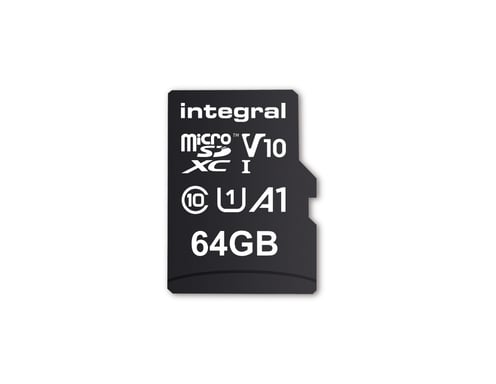 MicroSD ad alta velocità MICROSDHC/XC V10 UHS-I U1 da 64 GB Integral