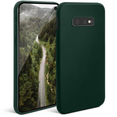 Moozy Minimalist Series Coque en silicone pour Samsung S10e, Vert nuit – Finition mate fine et souple en TPU