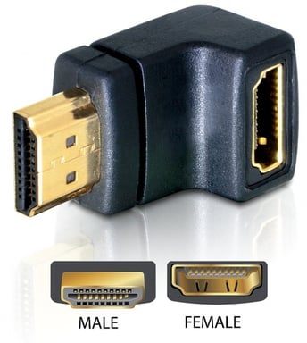 DeLOCK HDMI male  HDMI female 90 down HDMI 1.3 Nero (Delock HDMI adapter)
