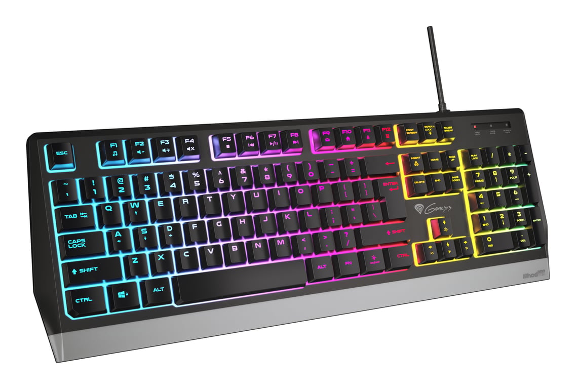 Clavier Gaming GENESIS Rhod 300 RGB – Filaire, Clavier à Membrane, QWERTY