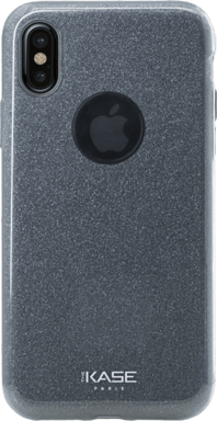 Coque slim pailletée étincelante pour Apple iPhone X, Noir