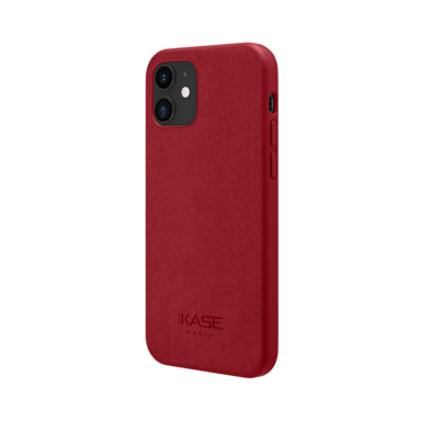 Funda de gamuza Alcántara para Apple iPhone 12 mini, rojo rubí