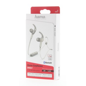 Hama Connect Casque Sans fil Crochets auriculaires, Ecouteurs Sports Micro-USB Bluetooth Blanc