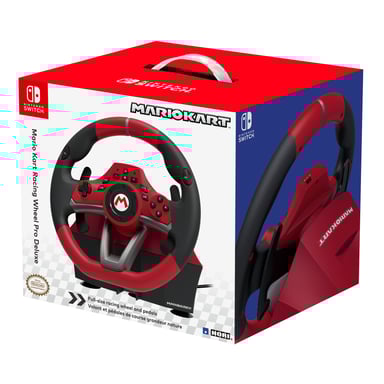 Hori Mario Kart Racing Wheel Pro Deluxe Noir, Rouge USB Volant + pédales Analogique Nintendo Switch