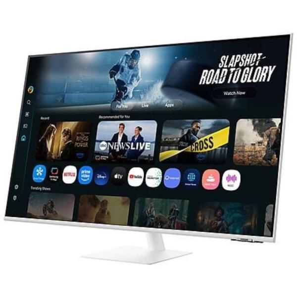 Monitor Samsung M7 S32FM701UU 32 UltraHD 4K 60Hz VA Plano Smart TV Alexa HDR10 Blanco - vue 3