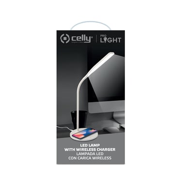 Celly WLLIGHT10WWH cargador de dispositivo móvil Smartphone Blanco USB Cargador inalámbrico Interior