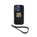Custodia per Apple iPhone 14 Pro Max con logo metallico e cinturino da polso