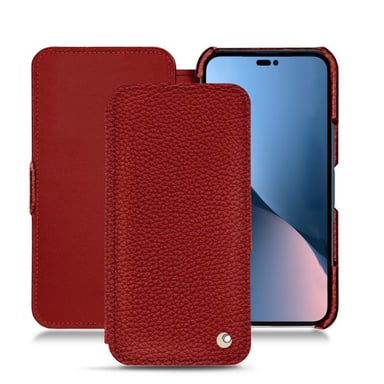 Housse cuir Apple iPhone 14 Plus - Rabat horizontal - Rouge - Cuir grainé