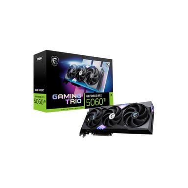 Carte graphique MSI GeForce RTX 5060 Ti GAMING TRIO OC 8Go GDDR7 PCIe 5.0 Triple-Fan Noir métallique