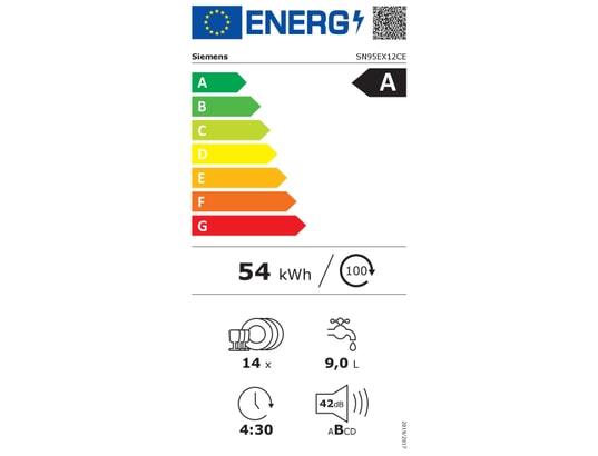 Lave-Vaisselle Siemens SN95EX12CE – 14 Couverts, Home Connect, 42 dB - vue 5