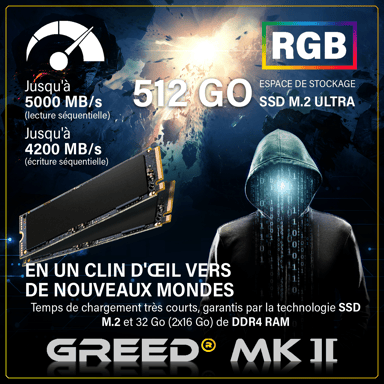 MK2 LITE - PC Gamer - AMD Ryzen7 5700X - Nvidia Geforce RTX 5060  - Rapide Bureau PC Gaming - 4K & Raytracing avec 32 GO RAM DDR4 - 512 GO SSD - Ordinateur avec WiFi + Windows 11 Pro