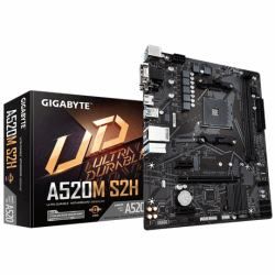 Scheda Madre GIGABYTE A520M S2H - Supporta i processori AMD Ryzen serie 5000 AM4, VRM digitale puro a 4+3 fasi, fino a 5100 MHz DDR4 (OC), PCIe 3.0 x4 M.2, GbE LAN, USB 3.2 Gen 1