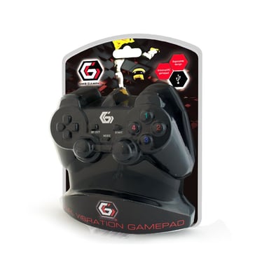 Gembird JPD-UDV-01 mando y volante Negro USB 2.0 Gamepad Analógico/Digital PC