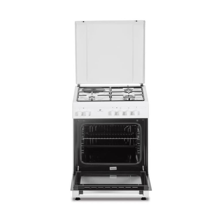 Cuisinière mixte CONTINENTAL EDISON CECM60FCW 3 feux gaz + 1 électrique L59 8 x P61 xH83 cm - vue 5