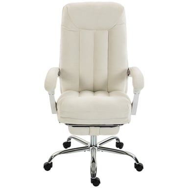 Roline Chaise de bureau ergonomique inclinable repose-pieds crème