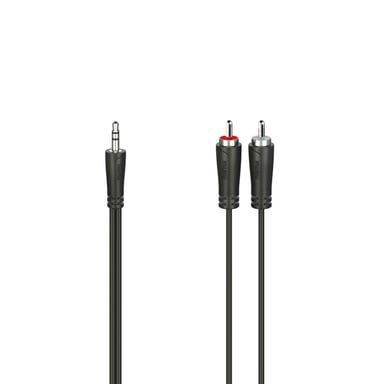 Cable de audio, clavija macho de 3,5 mm - 2 clavijas macho RCA, estéreo, 5,0 m