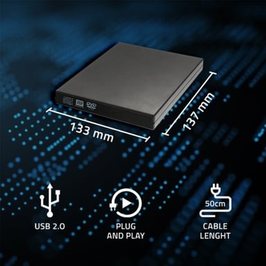 Qoltec 51858 unidad de disco óptico DVD-RW Negro