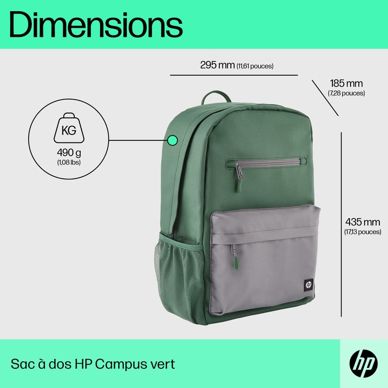 HP Sac à dos Campus (vert) - Neuf