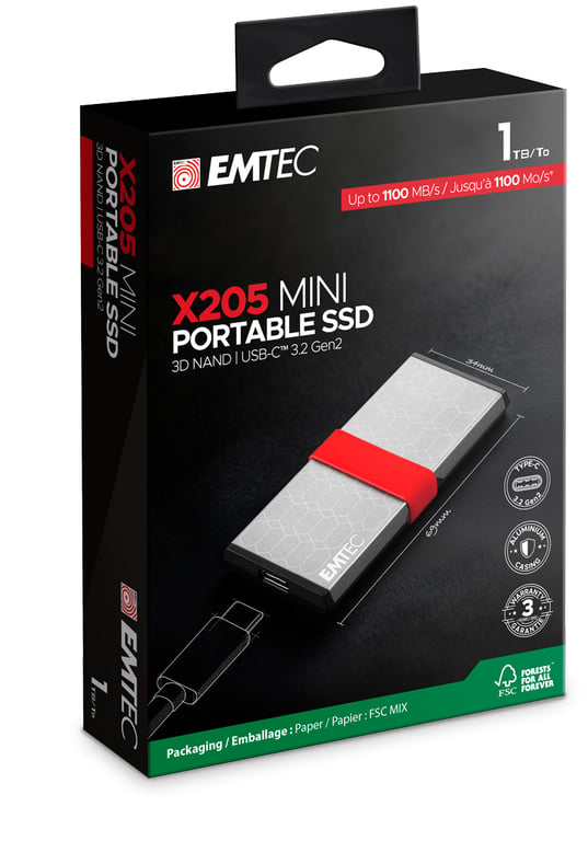 Emtec X205 Mini USB Type C USB 3.2 Gen 2x2 - vue 4