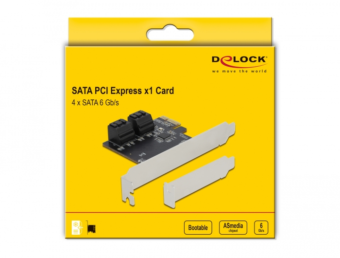 Carte Contrôleur PCI Express DeLock 4 Ports SATA 6 Gbps – Profil Bas - vue 3