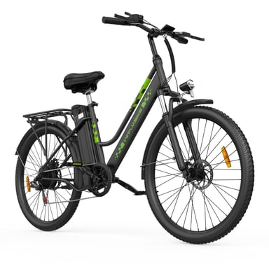 Bicicleta eléctrica urbana WITAMBIKE C26, batería extraíble de 36 V y 15 Ah, pantalla LCD inteligente - negra