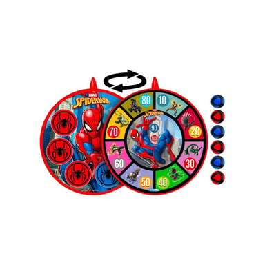 Bersaglio a velcro doppio faccia Marvel Spider-Man 36 cm con 6 palline multicolori