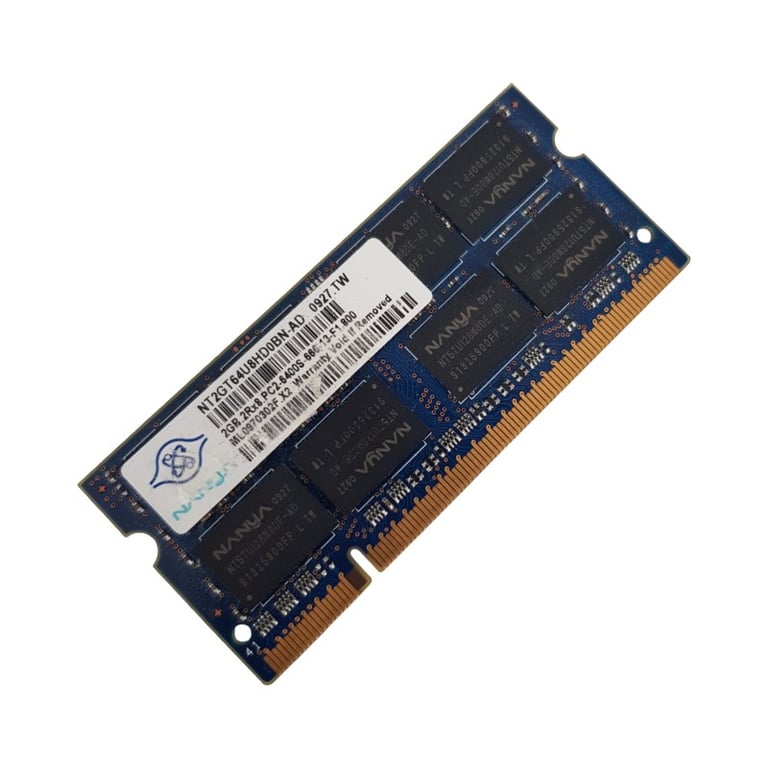 2Go Ram Ddr2 Nanya Nt2Gt64U8Hdbn-Ad So-Dimm Pc2-6400S - Très Bon État