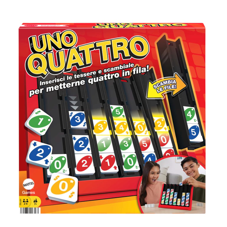 Jeu De Société Mattel Uno Quatro – Jeu De Tuiles Familial 2 À 4 Joueurs, HPF82 - vue 3